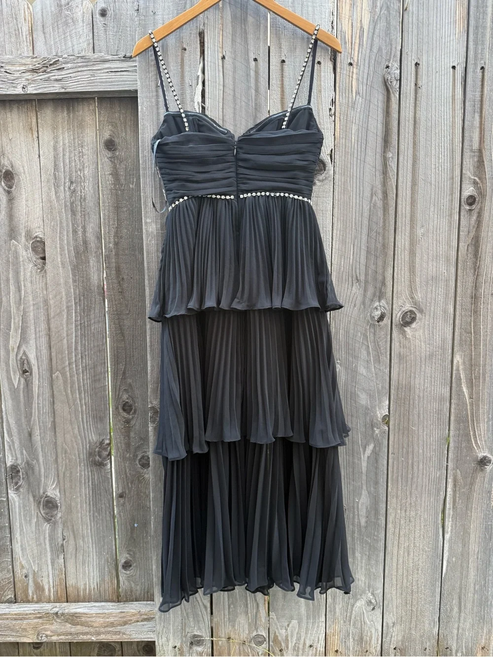 Self -portrait Bustier Tiered Chiffon midi dress